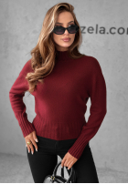 Krótki sweter Single Snowflake burgundowy