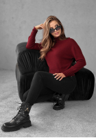 Krótki sweter Single Snowflake burgundowy