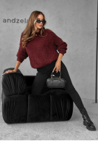 Sweter Cuddly Companion burgundowy