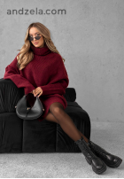 Sweter z golfem Mavi burgundowy