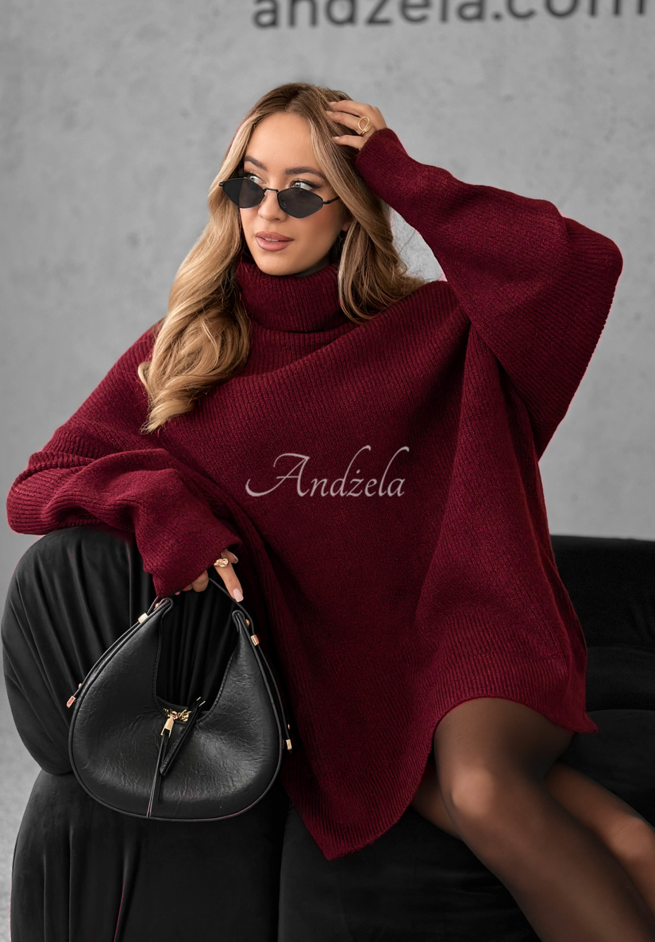 Mavi burgundy turtleneck sweater