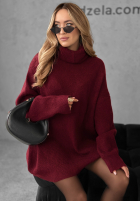 Sweter z golfem Mavi burgundowy