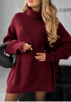 Sweter z golfem Mavi burgundowy