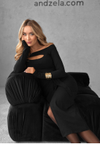 Kopertowa Dress z wycięciem Morelli in black