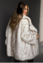 Płaszcz futerko z kołnierzem Chestnut Hill ecru