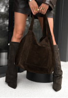 Zamszowa torebka Inspire to Aspire czekoladowa