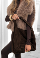 Zamszowa torebka Inspire to Aspire czekoladowa