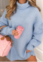 Dzianinowa sukienka z golfem New In Town błękitna