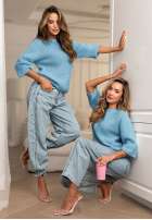 Moherowy sweter Give Me Space niebieski