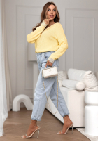 Lekki sweter z koronką Till April żółty