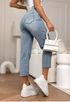 Spodnie jeansowe z paskiem You Know Better niebieskie