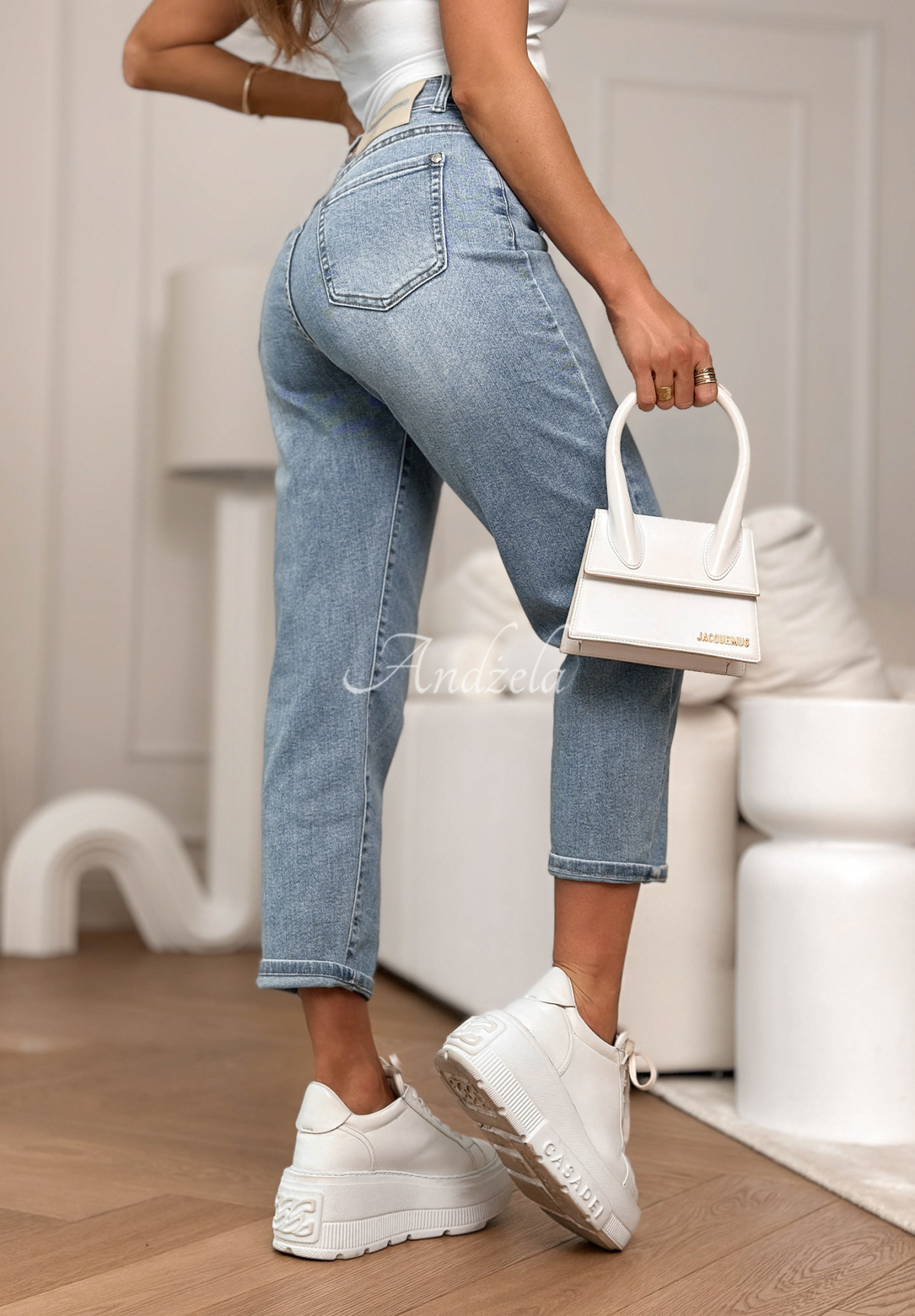 Spodnie jeansowe mom fit You Know Better niebieskie