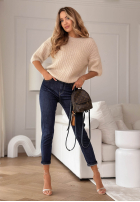 Spodnie jeansowe z paskiem Thought About It granatowe