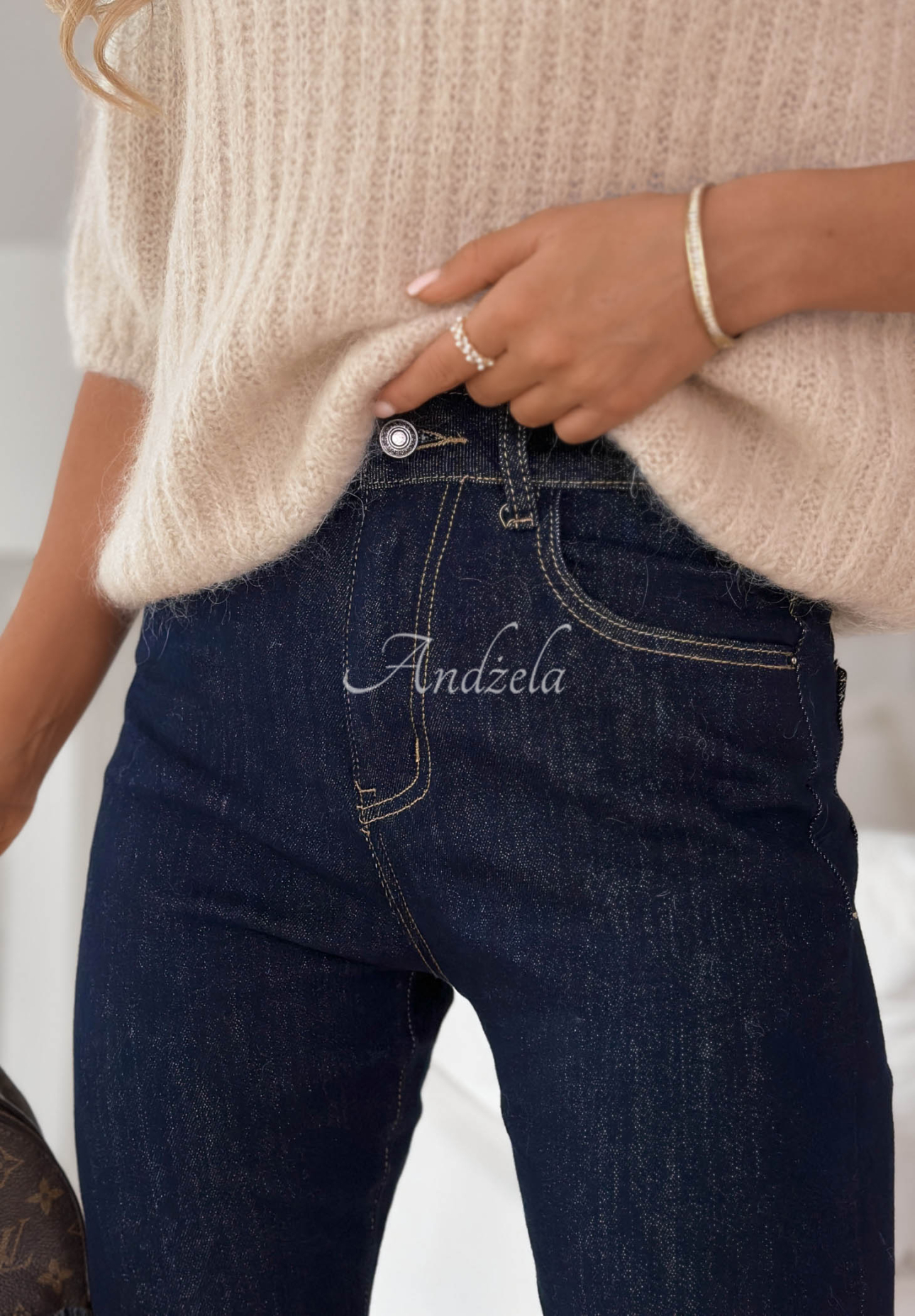 Spodnie jeansowe skinny Thought About It granatowe