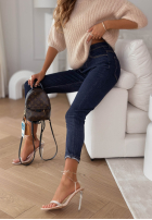 Spodnie jeansowe z paskiem Thought About It granatowe