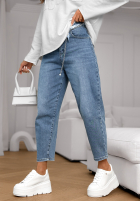 Spodnie jeansowe balloon fit Not Follow niebieskie