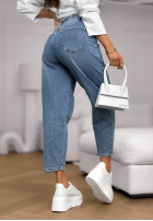 Spodnie jeansowe balloon fit Not Follow niebieskie