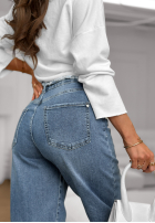 Spodnie jeansowe balloon fit Not Follow niebieskie