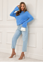 Miękki sweter z szerokimi rękawkami Spring Smoothie błękitny