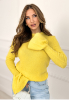 Miękki sweter z szerokimi rękawkami Spring Smoothie żółty