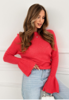 Miękki sweter z szerokimi rękawkami Spring Smoothie koralowy