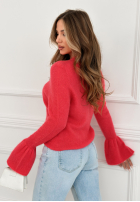 Miękki sweter z szerokimi rękawkami Spring Smoothie koralowy