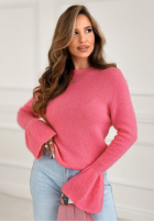 Miękki sweter z szerokimi rękawkami Spring Smoothie różowy