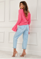 Miękki sweter z szerokimi rękawkami Spring Smoothie różowy