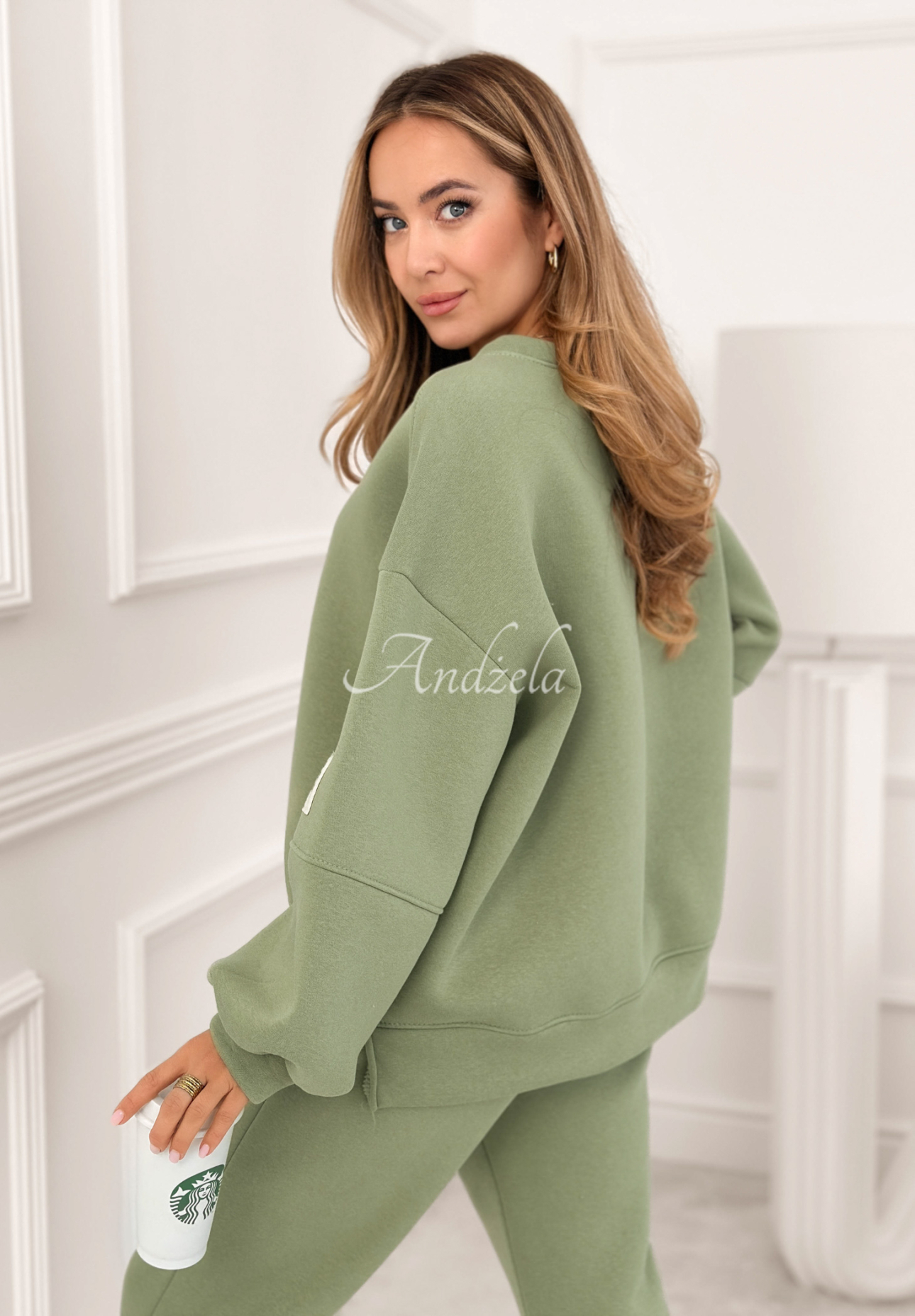 Fits Me Perfectly sage cotton tracksuit set