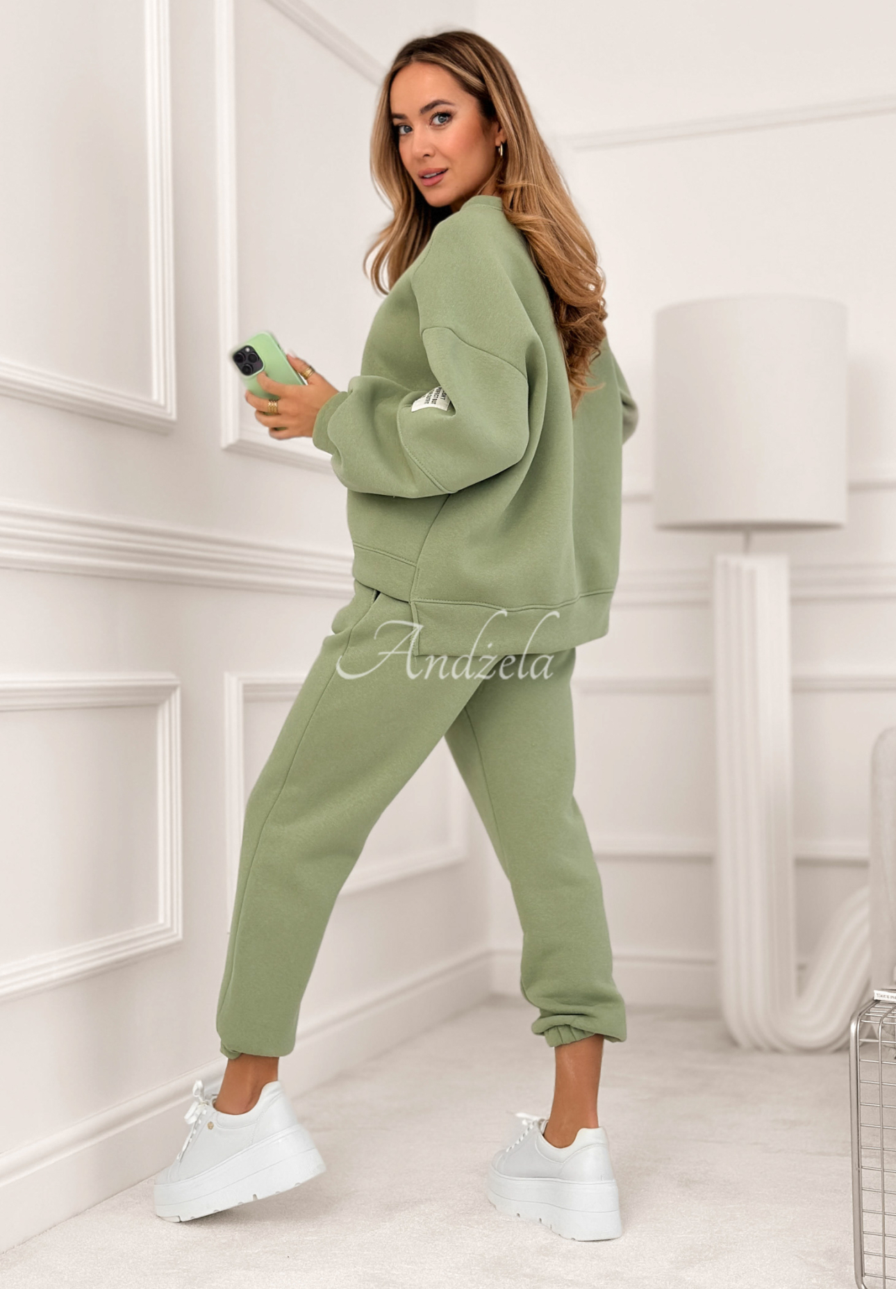 Fits Me Perfectly sage cotton tracksuit set