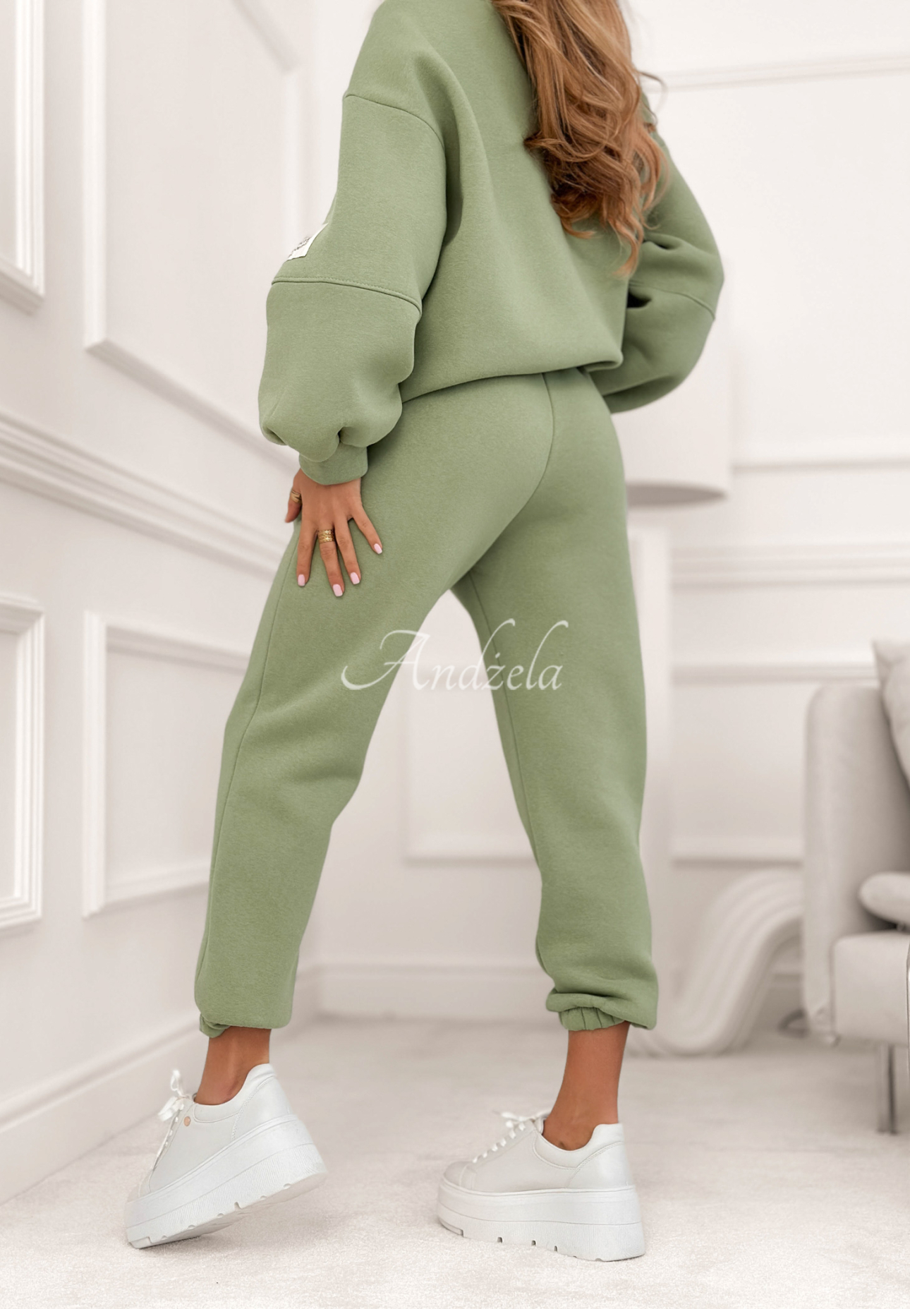 Bawełniany komplet dresowy Fits Me Perfectly szałwiowy