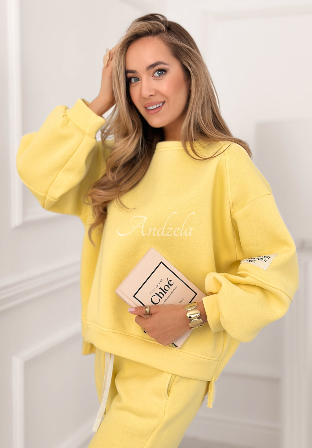 Fits Me Perfectly yellow cotton tracksuit set
