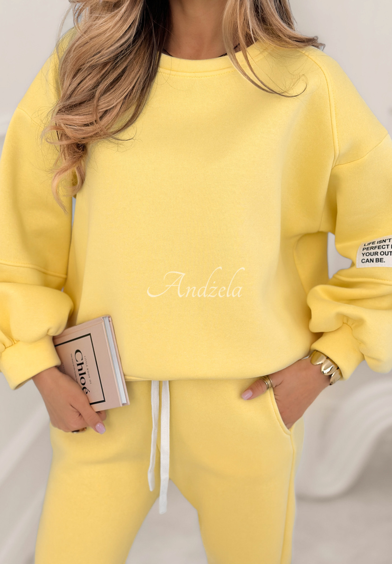 Fits Me Perfectly yellow cotton tracksuit set