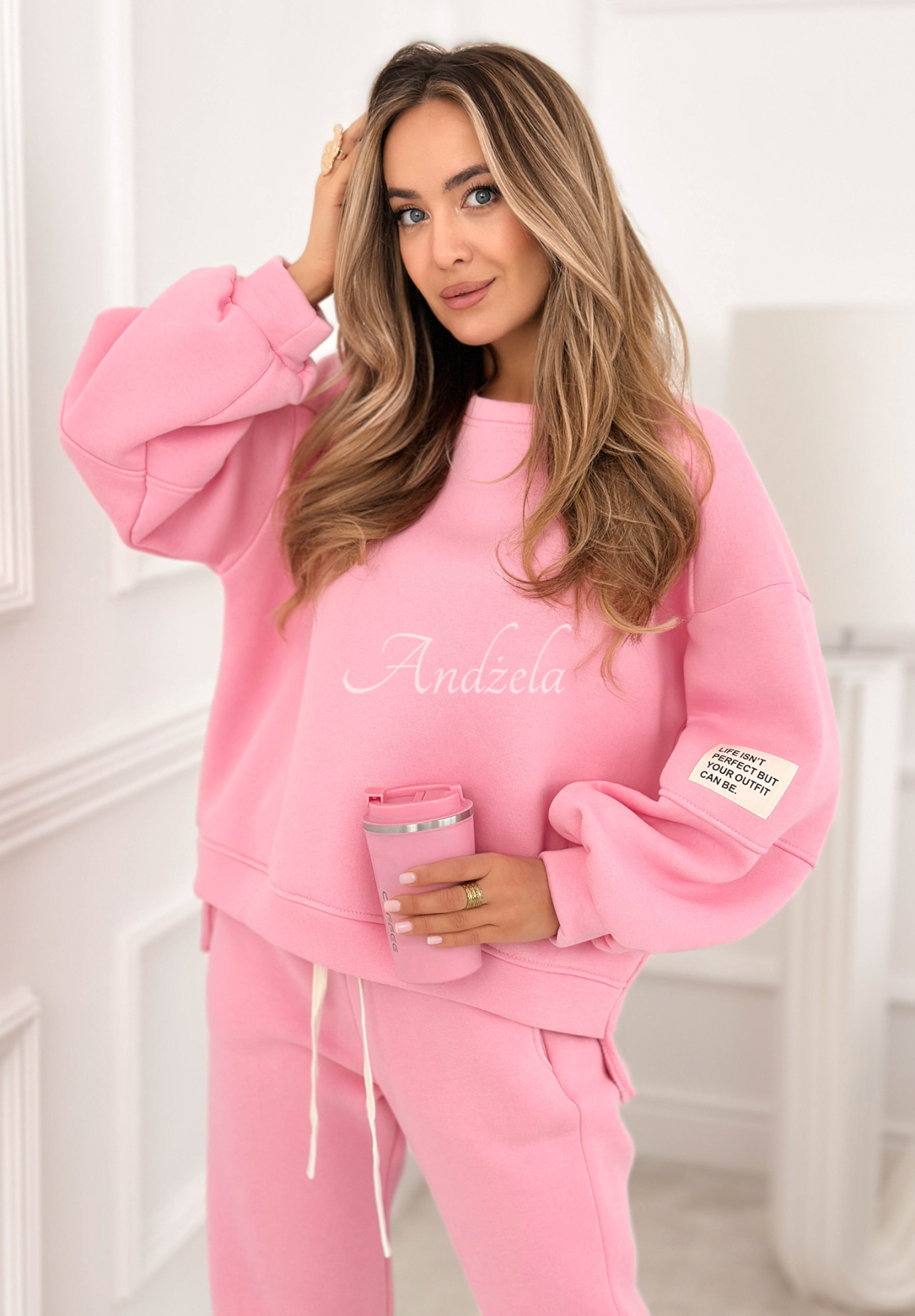 Fits Me Perfectly pink cotton tracksuit set