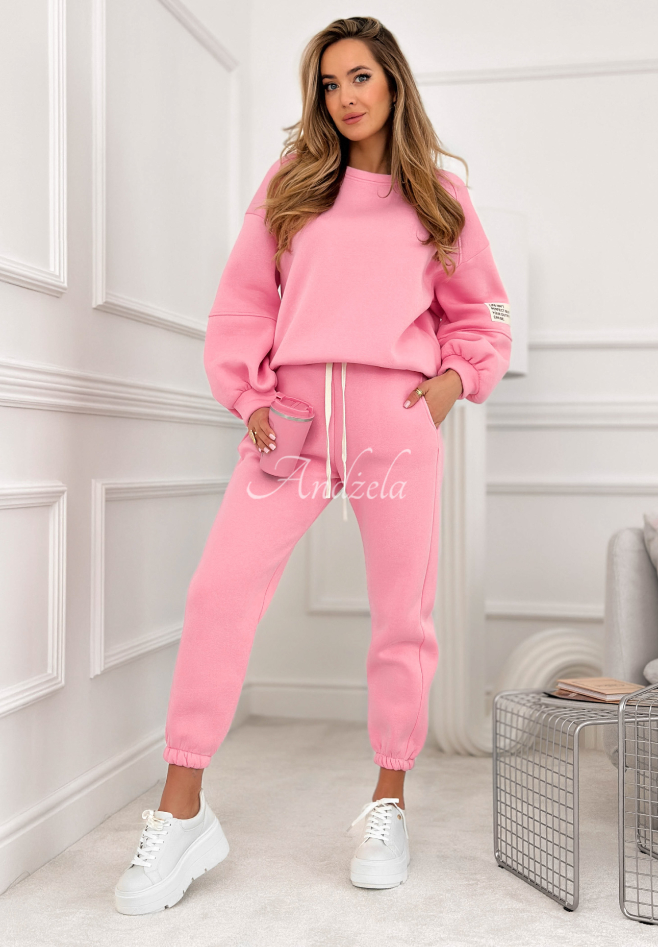 Fits Me Perfectly pink cotton tracksuit set
