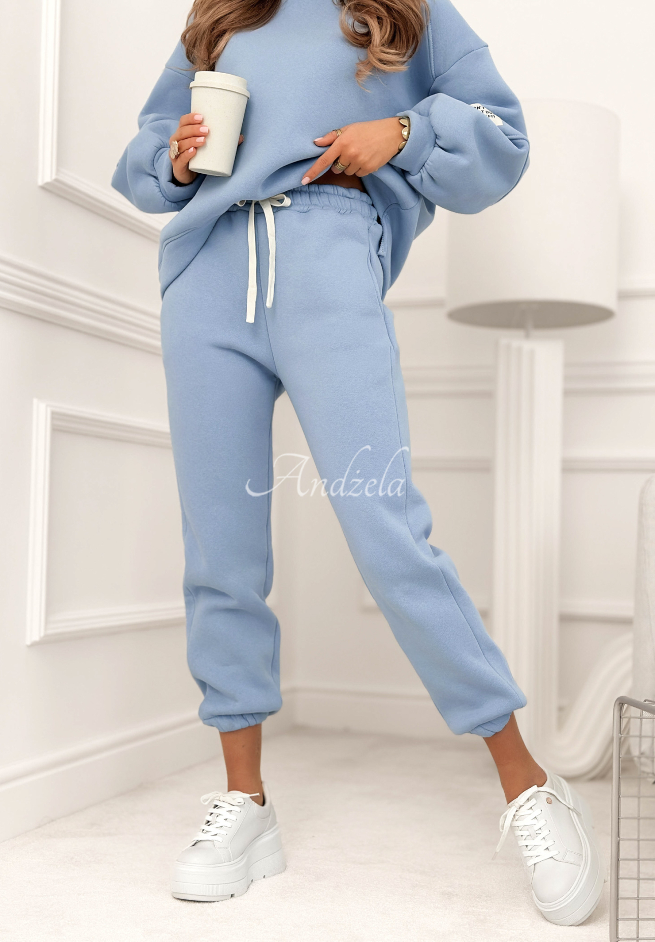 Bawełniany komplet dresowy Fits Me Perfectly błękitny