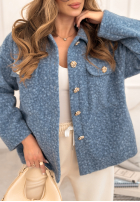 Krótka kurtka kożuszek Warming Up niebieska