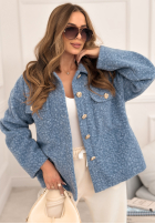 Krótka kurtka kożuszek Warming Up niebieska