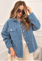 Krótka kurtka kożuszek Warming Up niebieska