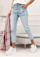 Spodnie jeansowe z przetarciami Last Spring jasnoniebieskie