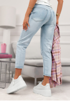 Spodnie jeansowe z przetarciami Last Spring jasnoniebieskie