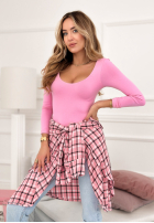 Koszula w kratę Defined By You różowa