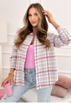 Koszula w kratę Before I Forget pudrowy róż