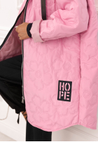 Długa pikowana kurtka z kapturem For The Season różowa