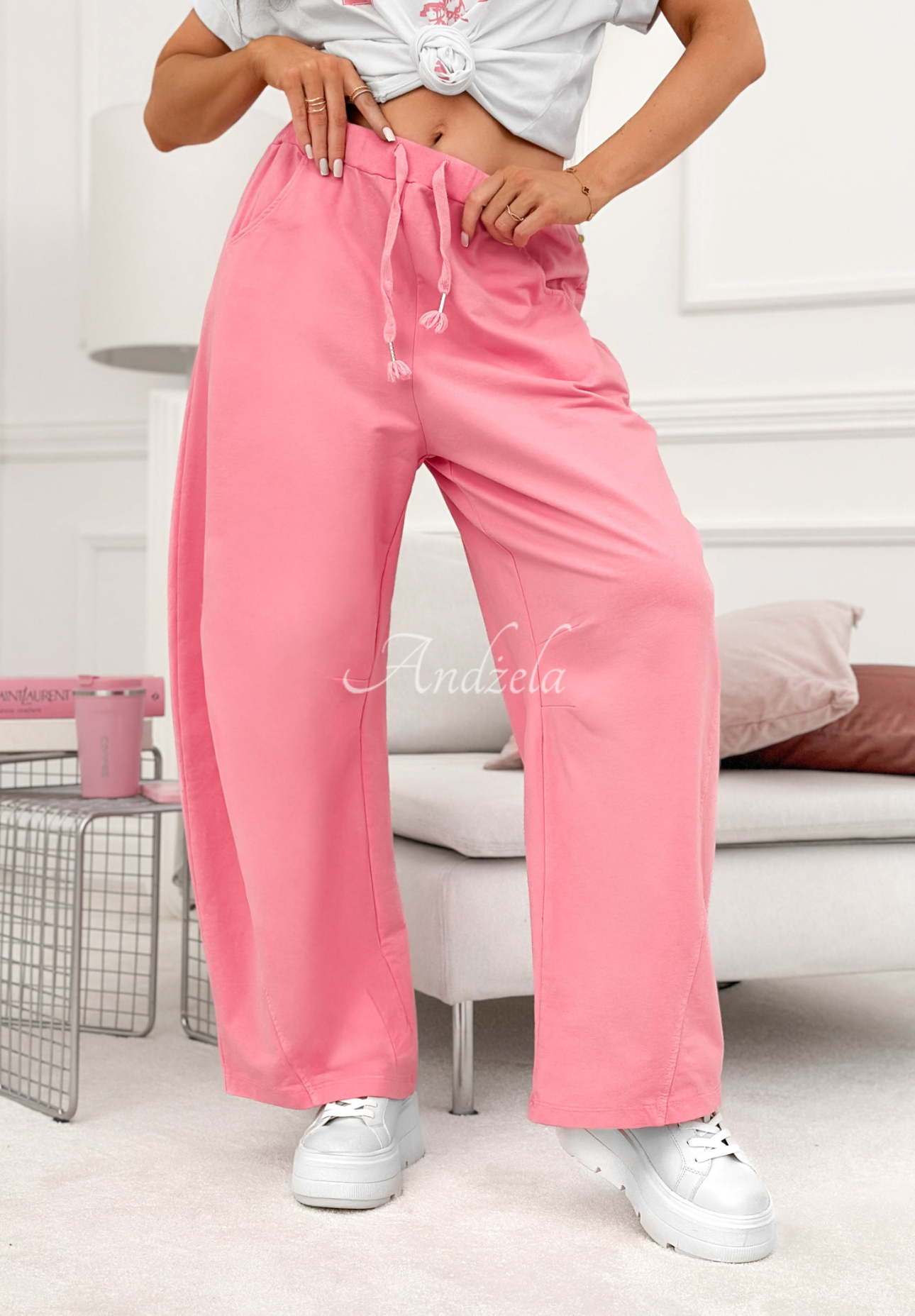 The Game Changed wide leg cotton sweatpants in pink