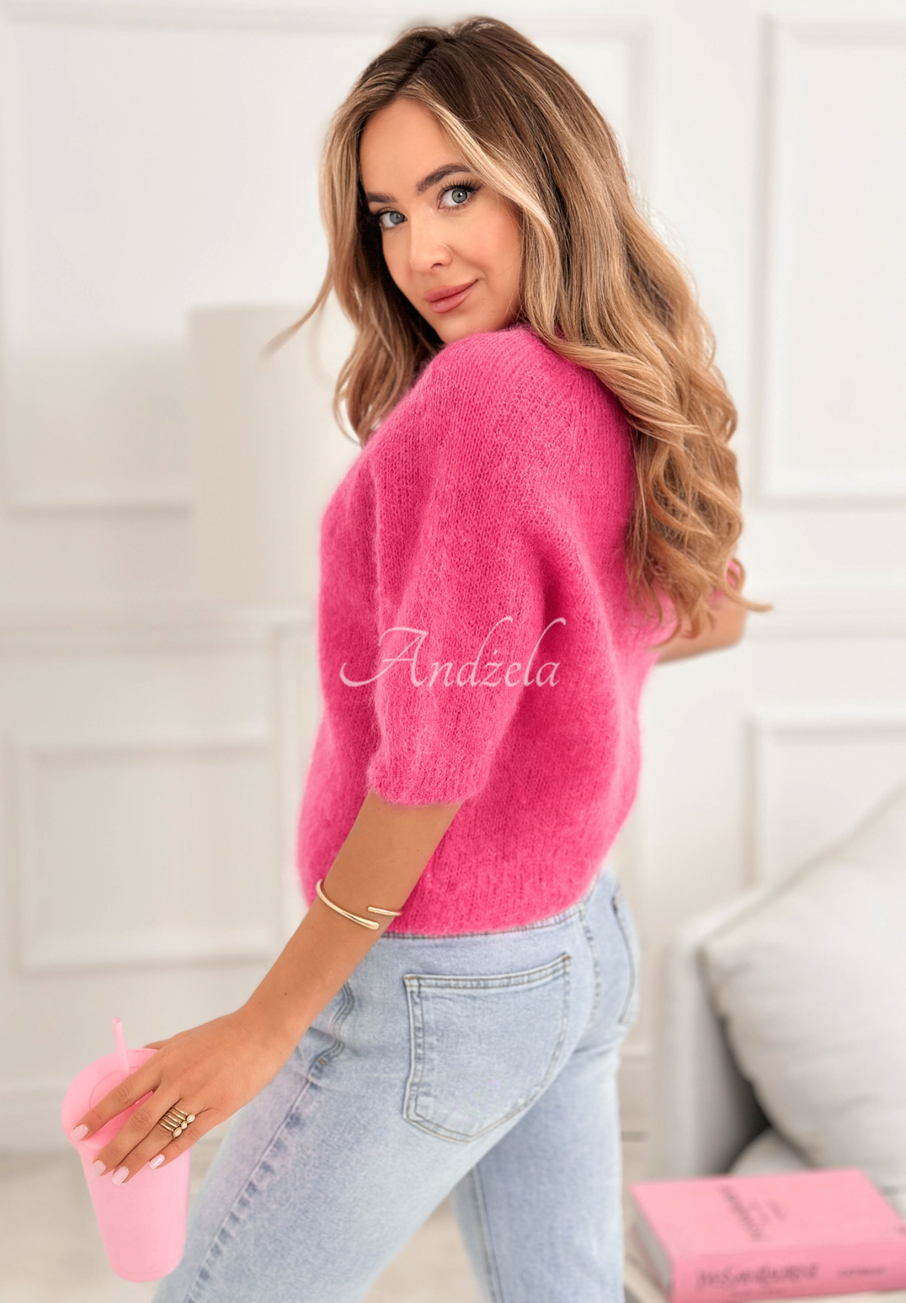 Soft mohair sweater One More Hug fuchsia