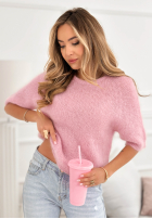 Miękki moherowy sweterek One More Hug powder pink