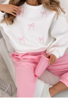Bluza z haftowanymi kokardkami Bow Specials biała