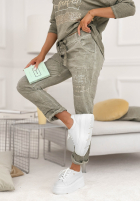 Materiałowe spodnie z cekinami Perfectly Imperfect szare