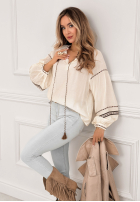 Bluzka z bufiastymi rękawami boho Arkansas Views ecru